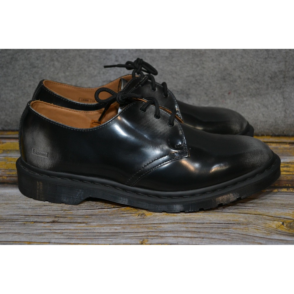 Dr. Martens Supreme Shoes Mens 12 Black 1461 3 Eye Leather Derby Casual Sneakers